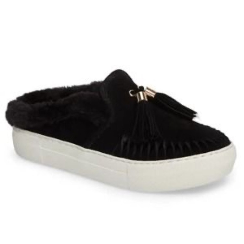 J/Slides NYC Black Suede Slip Ons Size 10‎